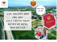 CÁC TRƯỜNG HỢP THU HỒI GIẤY CHỨNG NHẬN QUYỀN SỬ DỤNG ĐẤT ĐÃ CẤP
